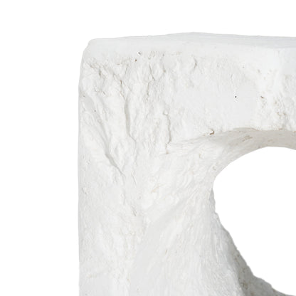 Outdoor Side Table Square MGO White Cave Texture 16.5x17.85in