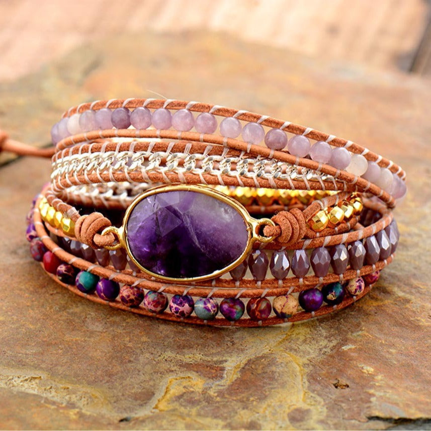 Multilayer Leather Hand-braided Wrap Bracelet