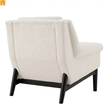 Accent Chair Mid Century Modern Boucle Beige Flared Arms 31in