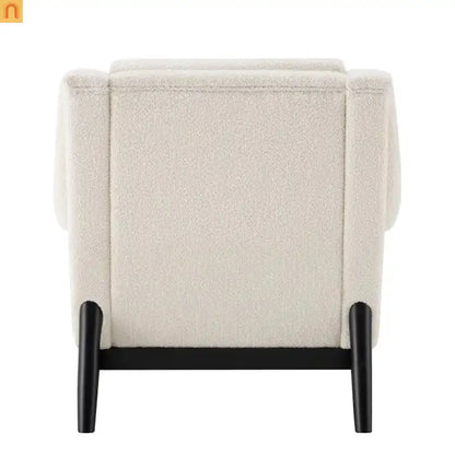 Accent Chair Mid Century Modern Boucle Beige Flared Arms 31in
