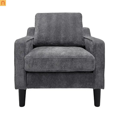 Accent Chair Mid-Century Linen Gray Pocket Spring 380 lb 30in