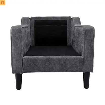 Accent Chair Mid-Century Linen Gray Pocket Spring 380 lb 30in