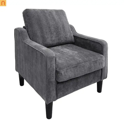 Accent Chair Mid-Century Linen Gray Pocket Spring 380 lb 30in