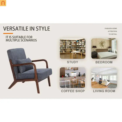 Accent Chair Mid-Century Dark Gray 28in