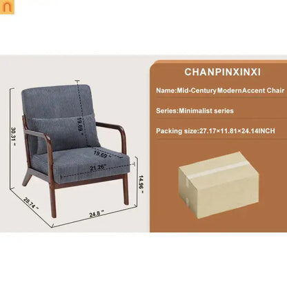 Accent Chair Mid-Century Dark Gray 28in