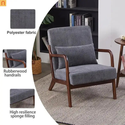 Accent Chair Mid-Century Dark Gray 28in