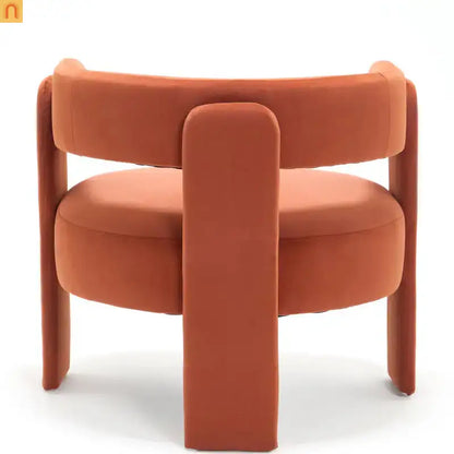 Accent Chair Mid-Century Velvet Orange Tapered Wood Legs 300 lb 31in