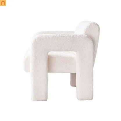 Accent Chair Modern Boucle Beige Solid Wood Frame 31in Wide
