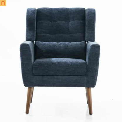 Accent Chair Modern Chenille Dark Blue 28in Waist Pillow 275 lb