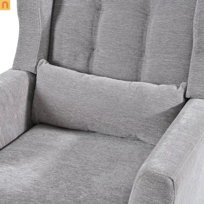 Accent Chair Modern Chenille Gray Rubberwood Waist Pillow 275 lb 28in