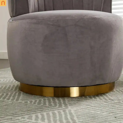 Accent Chair Barrel Swivel Velvet Gray 360 Degree 300 lb 25in