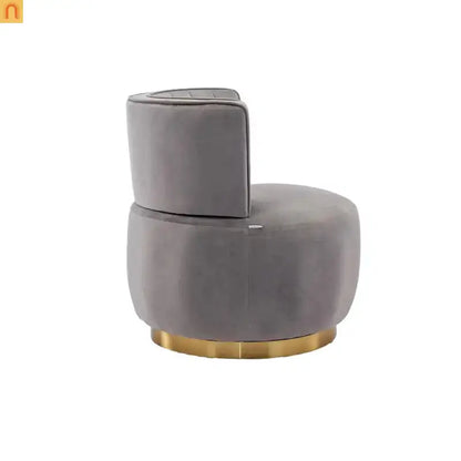 Accent Chair Barrel Swivel Velvet Gray 360 Degree 300 lb 25in