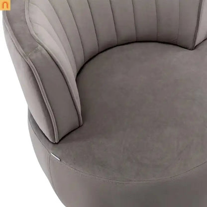 Accent Chair Barrel Swivel Velvet Gray 360 Degree 300 lb 25in
