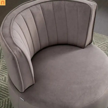 Accent Chair Barrel Swivel Velvet Gray 360 Degree 300 lb 25in