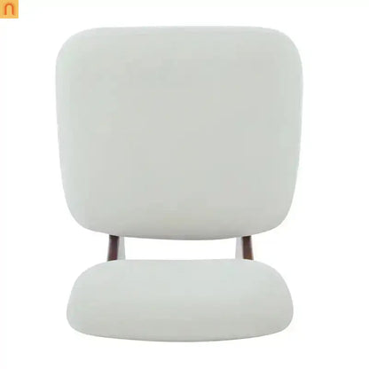 Accent Chair Modern Minimalist Polyester Beige Set of 2 Walnut Base