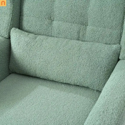Accent Chair Modern Teddy Fabric Light Green Rubberwood 275 lb 28in