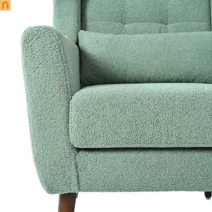 Accent Chair Modern Teddy Fabric Light Green Rubberwood 275 lb 28in