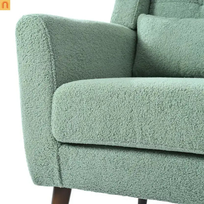 Accent Chair Modern Teddy Fabric Light Green Rubberwood 275 lb 28in