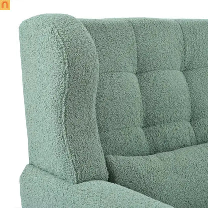 Accent Chair Modern Teddy Fabric Light Green Rubberwood 275 lb 28in