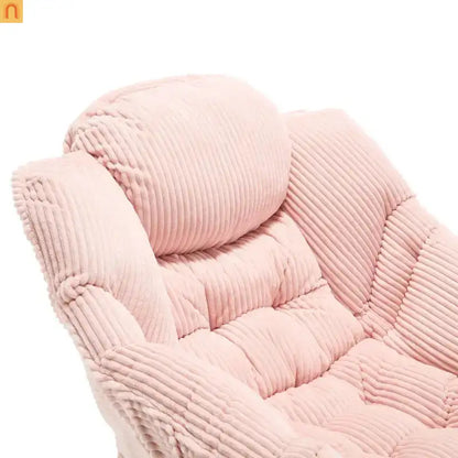 Accent Chair Lounge Flannelette Pink with Ottoman Steel Frame 250 lb