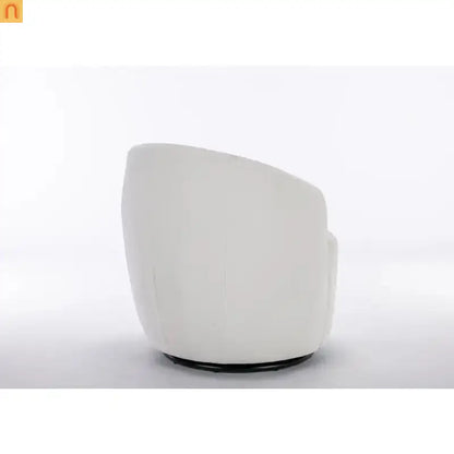 Accent Chair Barrel Swivel Chenille Ivory 360 Degree 250 lb 25in