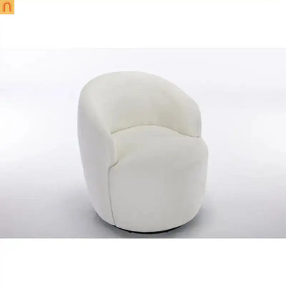 Accent Chair Barrel Swivel Chenille Ivory 360 Degree 250 lb 25in