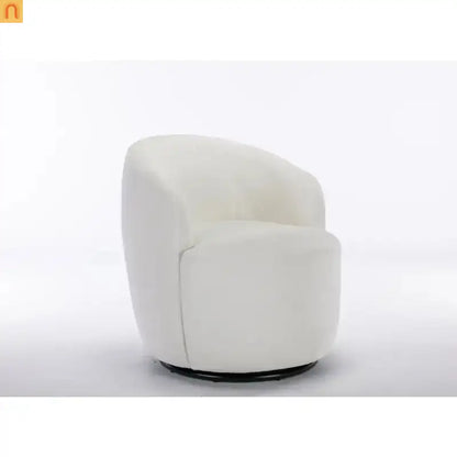 Accent Chair Barrel Swivel Chenille Ivory 360 Degree 250 lb 25in