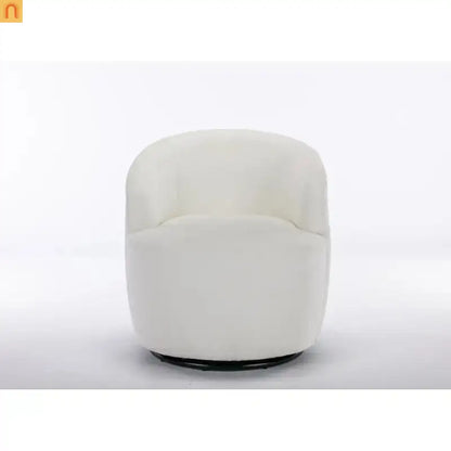 Accent Chair Barrel Swivel Chenille Ivory 360 Degree 250 lb 25in