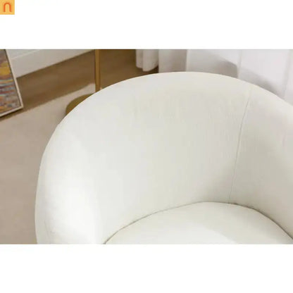 Accent Chair Barrel Swivel Chenille Ivory 360 Degree 250 lb 25in