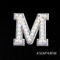 Pearl Rhinestone Cloth Sticker-Letter A-White-2 Pack