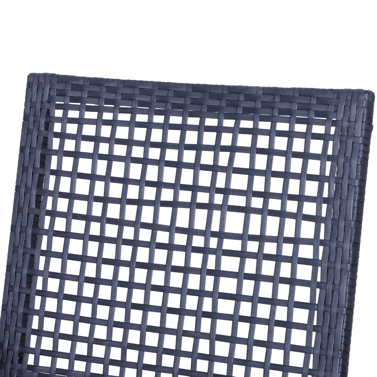 Outdoor Bar Set PE Rattan Black 3 Piece High Table 2 Bar Chairs Footrest