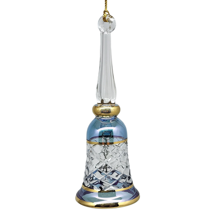 Gold Cut Etched Bell - Blue