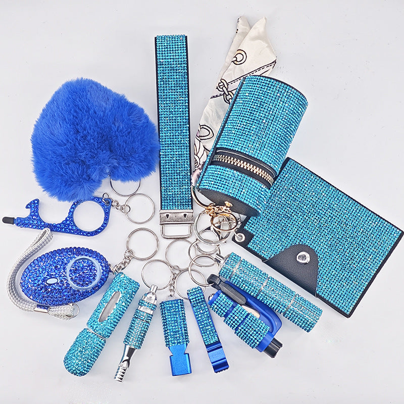 Multifunctional Portable Womens 12-Piece Keychain Set
