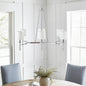 6-Light Drum Shade Chandelier | Bedford Collection Transitional Ceiling Light with Curved Frame — Chrome or Gold, 39.25" Wide