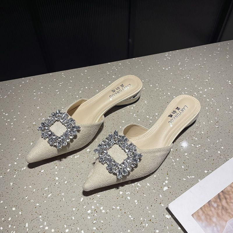 SpringSummer New Closed-toe Half-slipper For Women