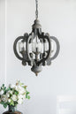 Chandelier Farmhouse 6-Light Wood Pendant Adjustable Chain Dining Room