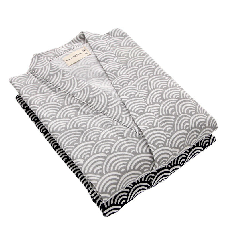 Mens Short-sleeve And Shorts Pajama Set Made Of Pure Cotton Gauze