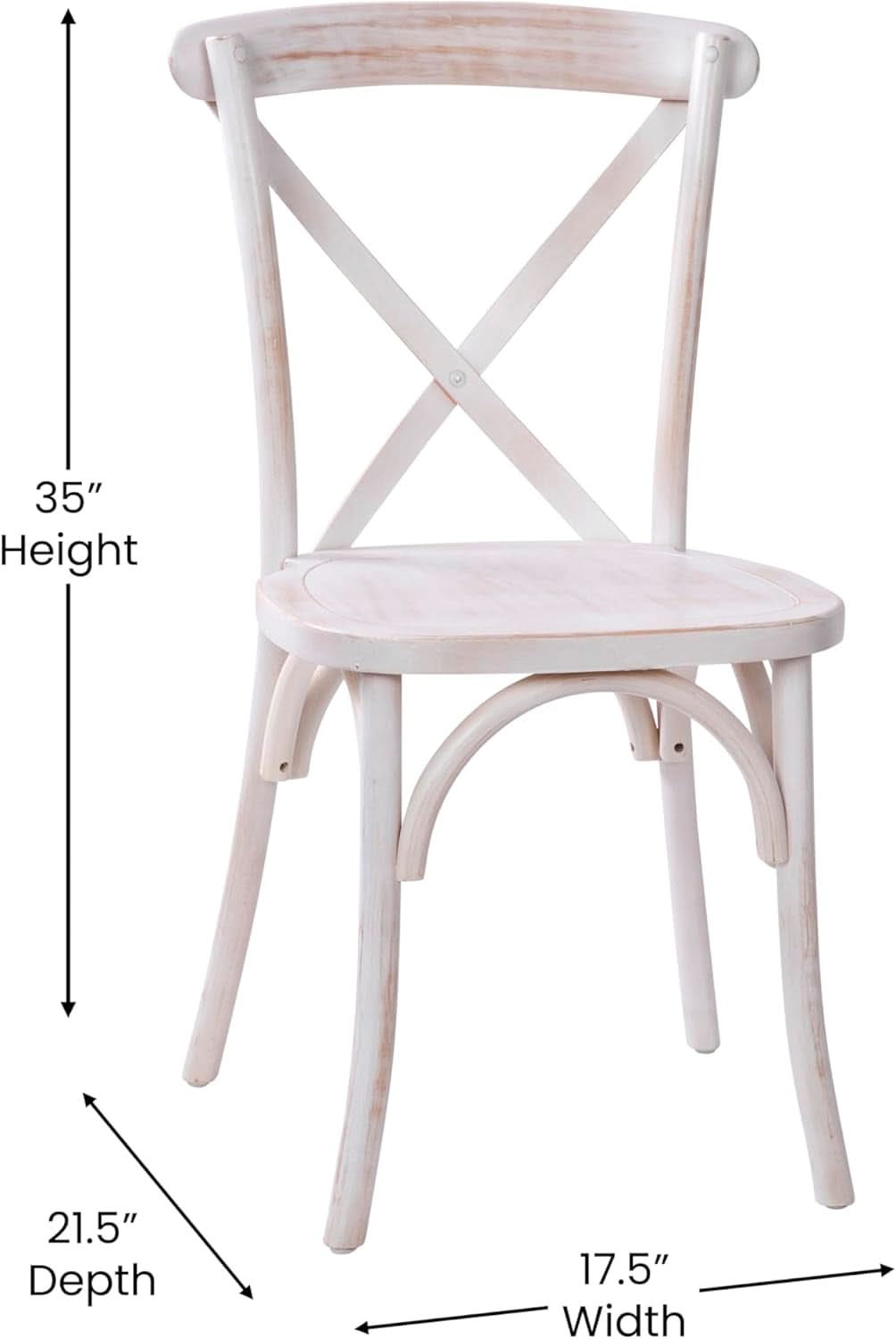 2 Pack Lime Wash X Back Dining Chairs Stackable For Banquet Hall And Dining Room Areas