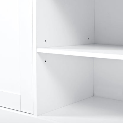 Entertainment Center Arched Wall Unit White MDF Fits TV 91.6x14.9x73.8 In
