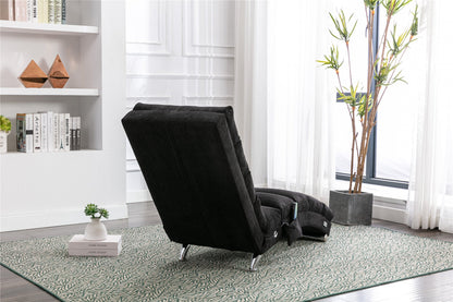 Luxury Upholstered Chaise Lounge, Vibration Relaxation, Fixed Back Recliner