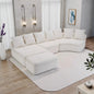 Sectional Sofa U-Shape Chenille Milk White 10 Seat Modular 128 In