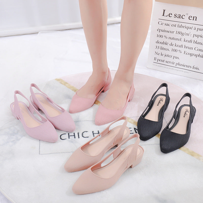 Womens Sandals, Peep-toe, Low Heel, Non-slip Pumps