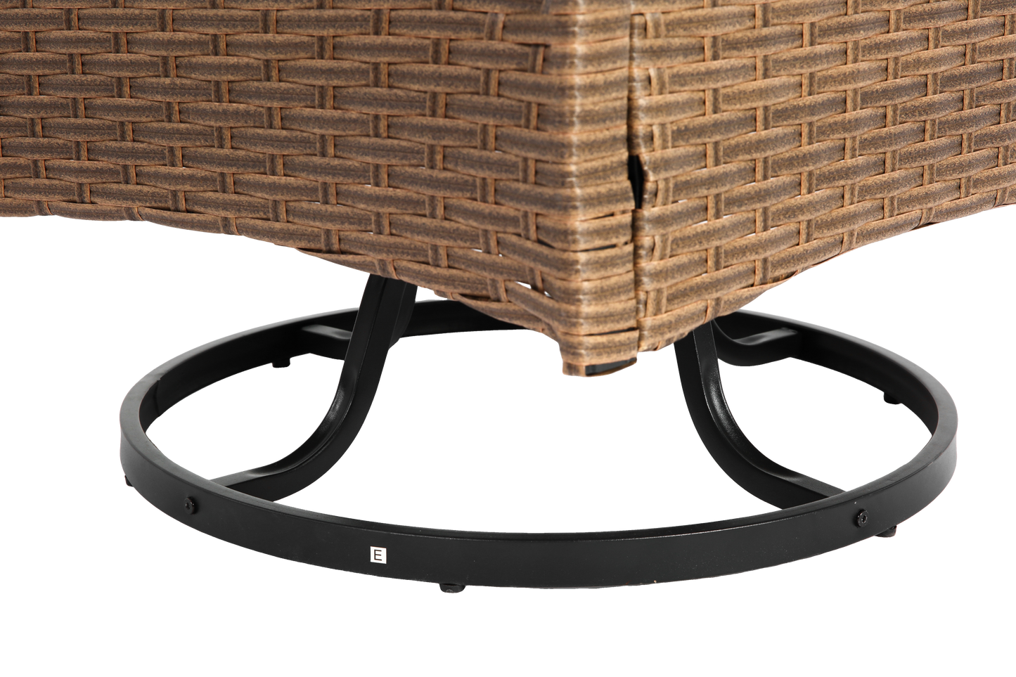 Outdoor Patio Set PE Rattan Steel Brown Swivel Rocker 3 Piece 350 LB