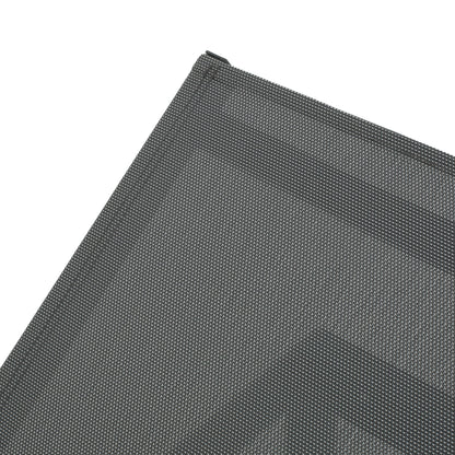 Outdoor Chaise Lounge Mesh Aluminum Black Gray Set of 2 Adjustable 77.5x25 In