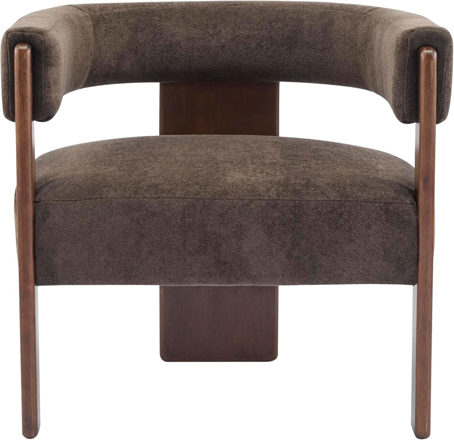 Dark Brown Velvet Upholstered Accent Chair Cushion