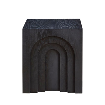 15.74 in Square Side Table, Coffee Table Accent, Living Room Bedroom, Black
