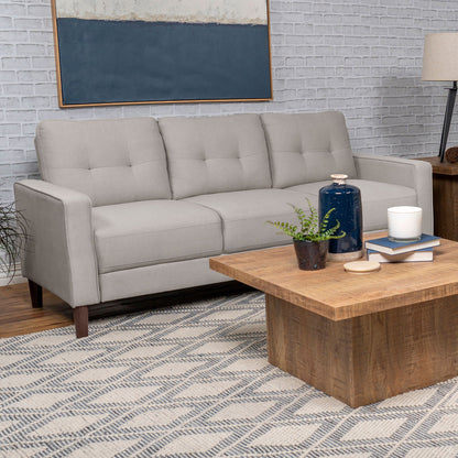 Bowen Upholstered Track Arm Tufted Sofa Beige