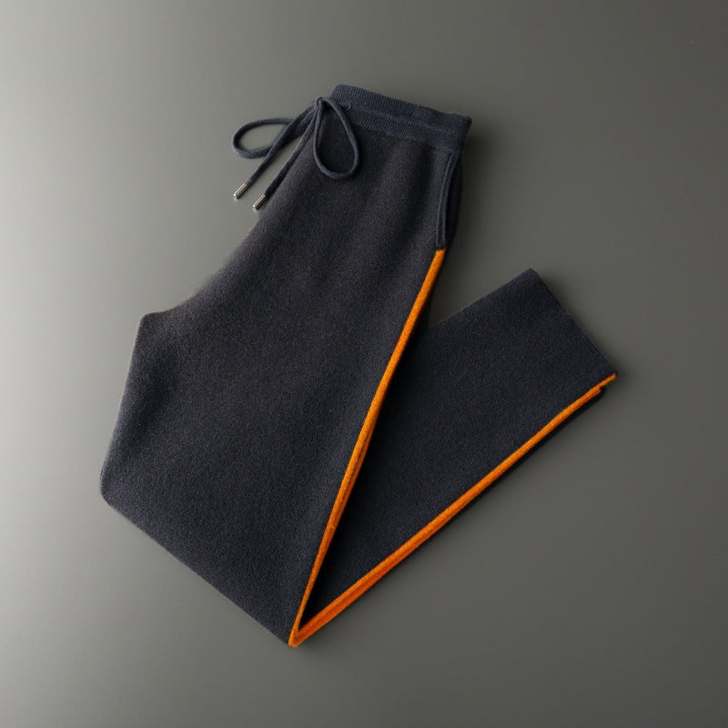 Thickened Assorted Colors Cashmere Men's Casual Loose Knitted Casual Pants