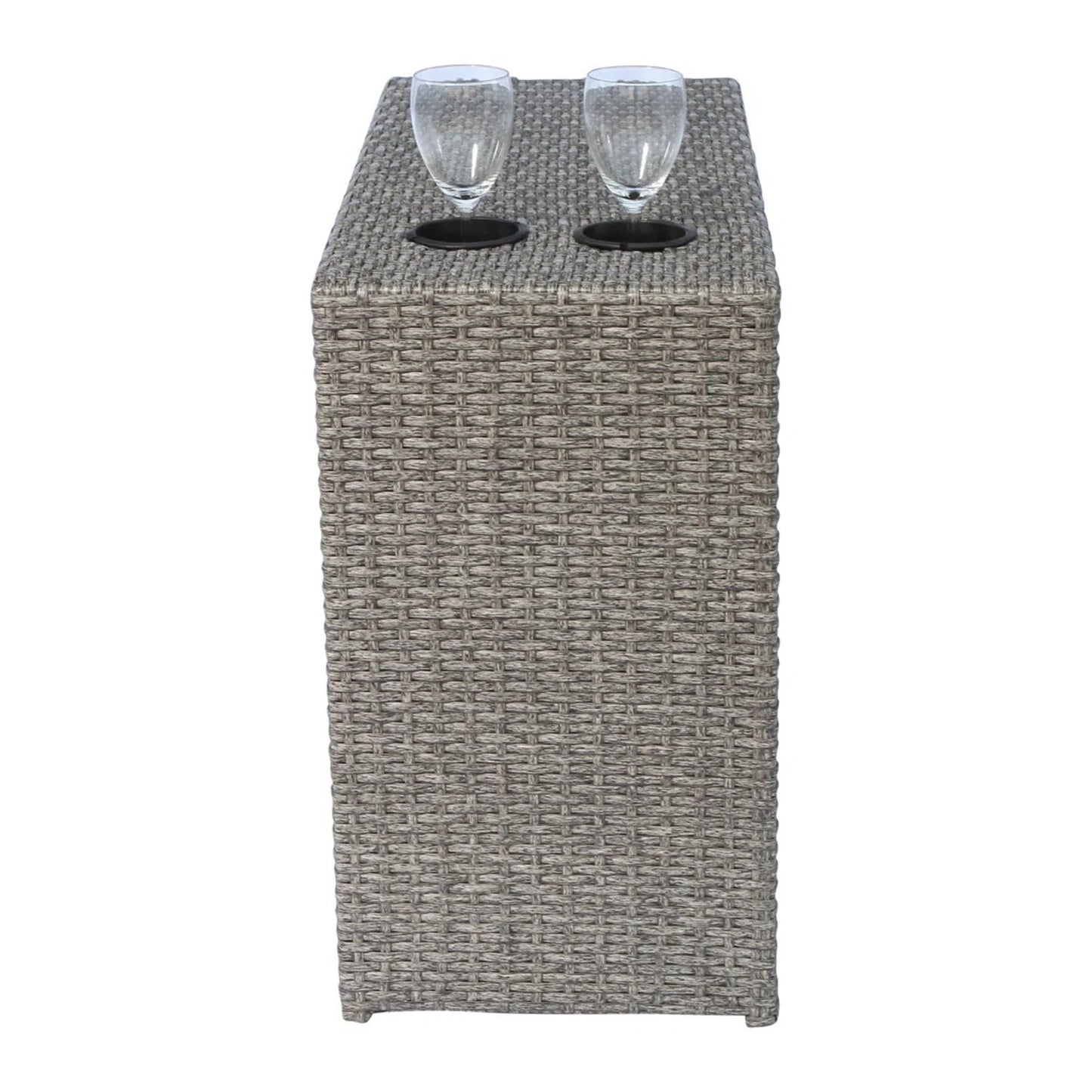 Outdoor Sectional Set HDPE Wicker Aluminum Gray 10 Piece Seats 6