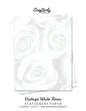Vintage White Roses Stationery Paper: Cute Letter Writing Paper for Home, Office, 25 Count, Floral Print - Paperback